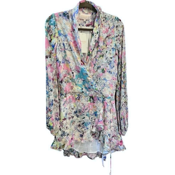 NWT Rococo Sand Floral Leila Metallic Stars Mini Dress XS - Picture 7 of 9